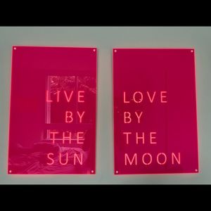 Neon Pink and Orange wall art
